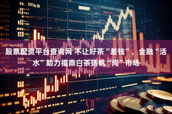 股票配资平台查询网 不让好茶“差钱”，金融“活水”助力福鼎白茶扬帆“闯”市场